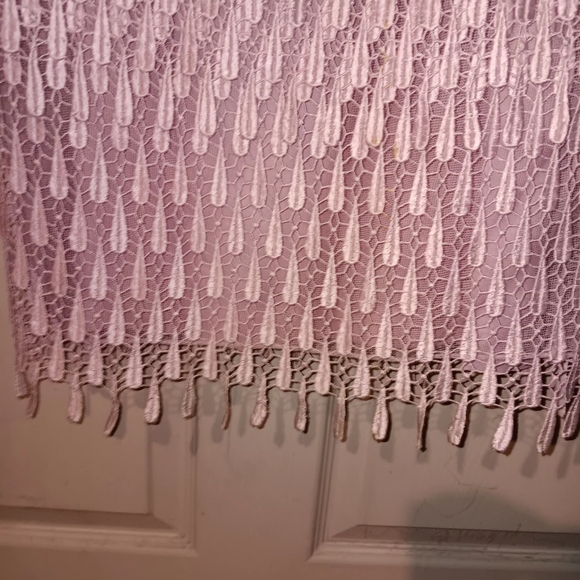 Elegant Pink Lace Layered Custom Dress Measurements Below Sheath Style - Picture 5 of 8